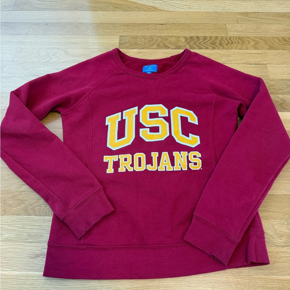 Champion USC Trojans Future Friendly Crewneck Sweatshirt Red/Gold Women's M - Picture 5 of 8